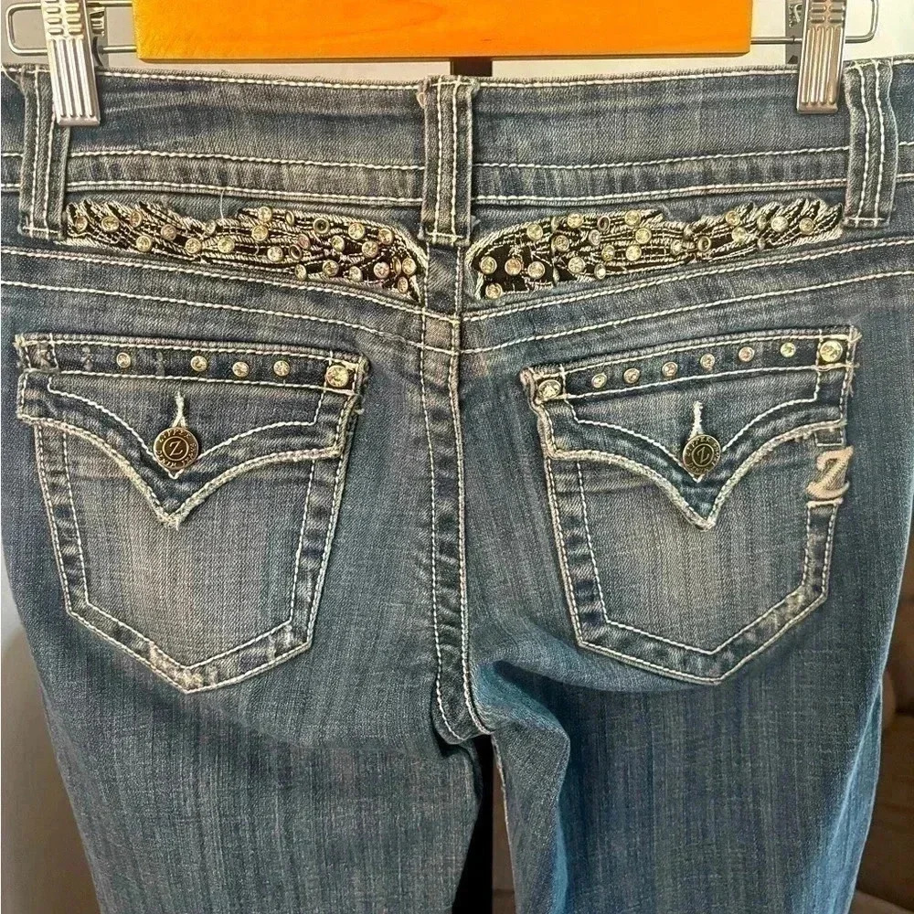 Zipper Y2K Rhinestone Jeans 9